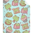thumbnail image 1 of Frog Cake Blanket Super Soft Flannel Blankets for Bed Sofa Living Room Bed Throw for Boy Girls Kids Children Multicolor 50\u201dx60 for Teens, 1 of 6
