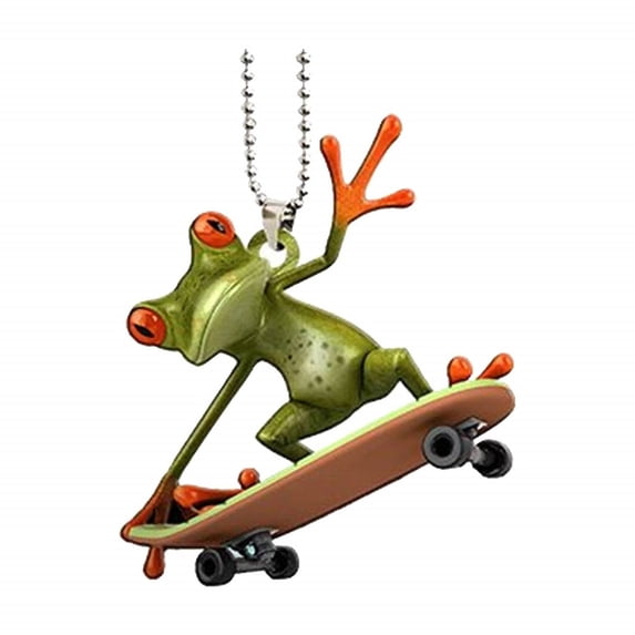 Frog Car Rear View Mirror Pendant,2D Flat Acrylic Car Rear View Mirror Charm Accessories,Personalized Vehicles Interior Hanging Decorative