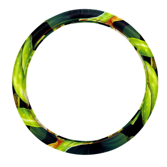 Frog Car Wheel Cover, 14.5 Inch Printing PVC Leather Auto Accessories Steering Wheel Covers
