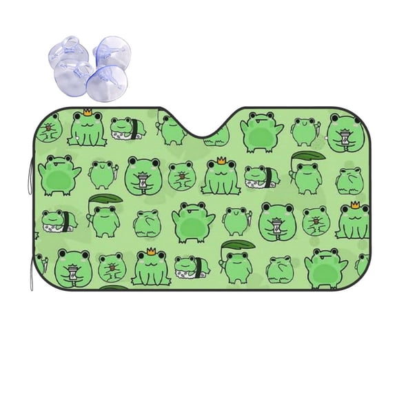 Frog Car Windshield Sun Shade Universal Fit Auto Sun Visor Protector
