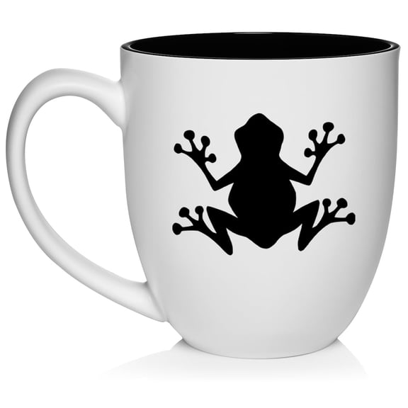 Frog Ceramic Coffee Mug Tea Cup Gift for Her, Him, Friend, Coworker, Wife, Husband (16oz White)