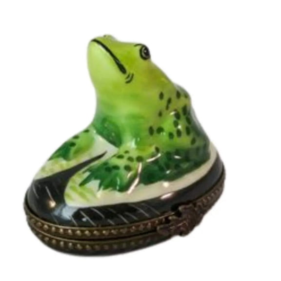 Frog Chirping Limoges Box for Nature Lovers Limoges Box Porcelain Figurine