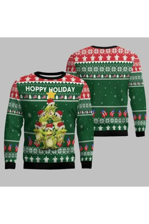 Frog Christmas Tree 3D Christmas Sweater