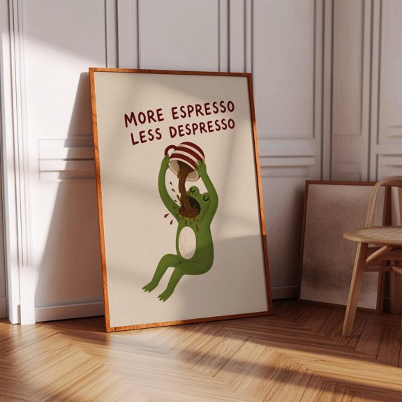 Frog Coffee Espresso Quote Kitchen Wall Art Decor Unframed Paper Print