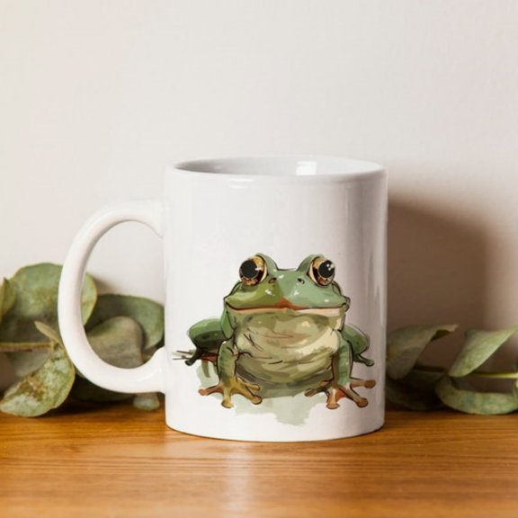 Frog Coffee Mug, Tranquil Nature Art
