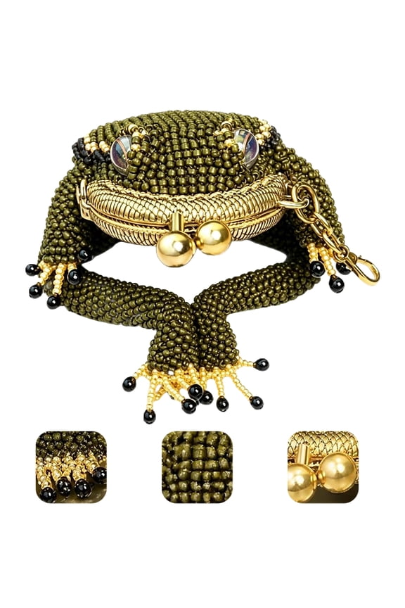 Frog Coin Purse Charming Detachable Frog Keychain Purse Charms Beaded Small Frog Purse Coin Purse Fashion Mini Pocket for Teen Birthday Present