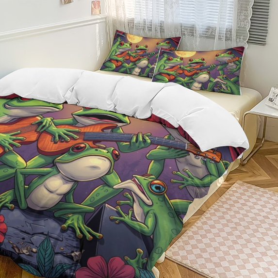 Frog Concert Bed Sheet Set Comforter Sets Themed Bedding Quilted Duvet