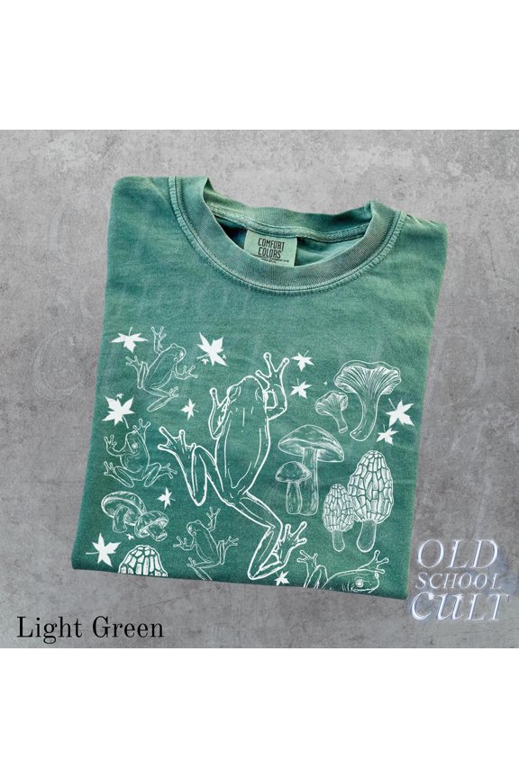 Frog Cottagecore 90s Vintage Style Tshirt, Retro Comfort Colors® Y2k Frog Nature Shirt, Botanical Aesthetic Shirt, Unisex Adult Toad Tee