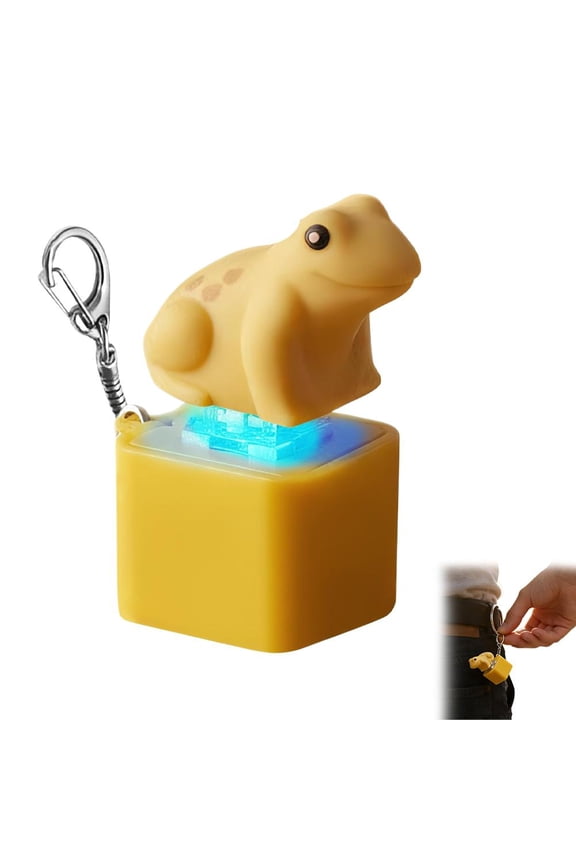 Frog Croaking Fidget Keychain - Rechargeable Noise Maker Clicker Toy for Stress Relief & Anxiety