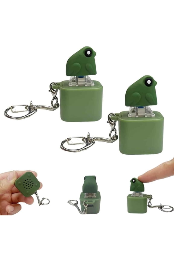 Frog Croaking Fidget Toy 2PCS Set  Rechargeable Frog Croaking Keychain, Keyboard Fidget Clicke Toys, Fun & Portable Anxiety Relief Toy
