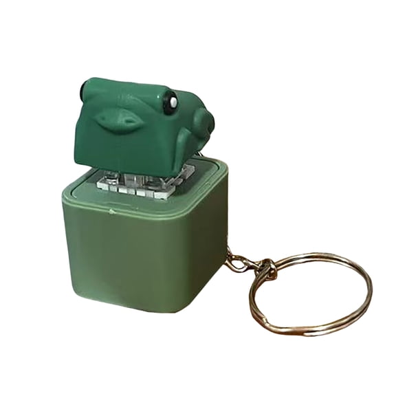 Frog Croaking Fidget Toy, Adults Keyboard Clicker Frog Fidget Toys for Age 18+, Funny Rechargeable Keychain with Colorful Lights, Protable Croaking Frog Keychain Stress Relief Gift for Adults