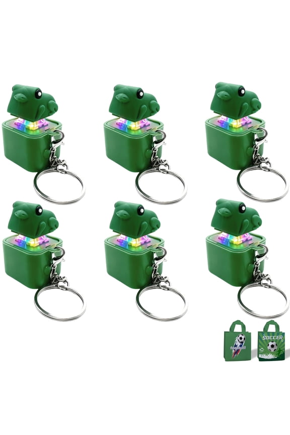 Frog Croaking Fidget Toy, Frog Croaking Keychain With Sound LED lights, Rechargeable Keyboard Clicker For Stress Relief Anxiety Fun Gifts, Portable Noise Keychain Toy (6PCS)