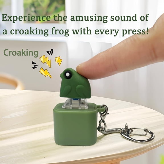 Frog Croaking Fidget Toy, Frog Croaking Keychain With Sound LED lights, Rechargeable Keyboard Clicker For Stress Relief Calming Fun Gifts, Portable Noise Keychain Toy for Adults Kids (1PCS)
