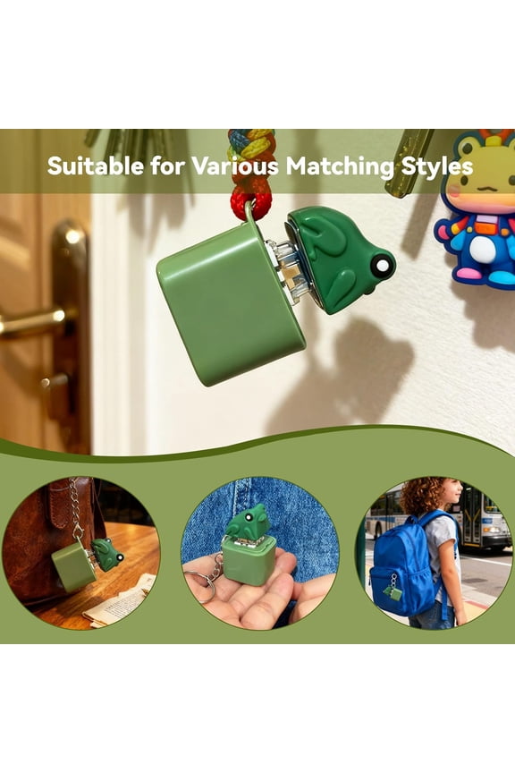 Frog Croaking Fidget Toy, Frog Croaking Keychain With Sound LED lights, Rechargeable Keyboard Clicker For Stress Relief Calming Fun Gifts, Portable Noise Keychain Toy for Adults Kids (1PCS)