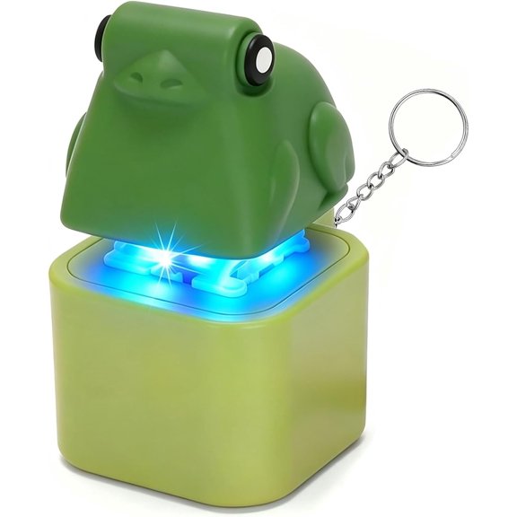 Frog Croaking Fidget Toy, Frog Keychain Clicker Toys with Colorful Light & Sound, Fun Adults Keyboard Clicker for Stress Relief & Anxiety & Fun