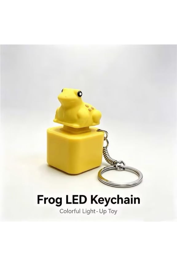 Frog Croaking Fidget Toy,Keyboard Clicker Frog Fidget Toys-Fun,Usb-C Rechargeable Keychain With Colorful Lights, Stress Reliever For Anxiety & Sensory Fun,1Pc