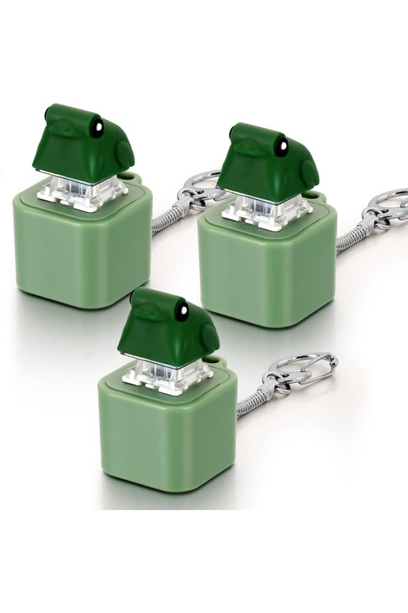 Frog Croaking Fidget Toy, Rechargeable Frog Croaking Keychain with Sound LED Lights, Frog Fidget Clicker, Fun & Portable Calming Relief Toy (Frog*3)