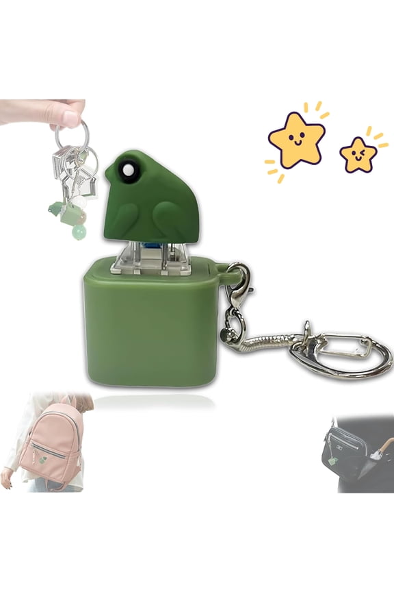 Frog Croaking Keychain, Frog Croaking Stress Reliever, Rechargeable Croakings Frogs Keychain, Fun and Portable Anxiety Relieving Toys (Frog)