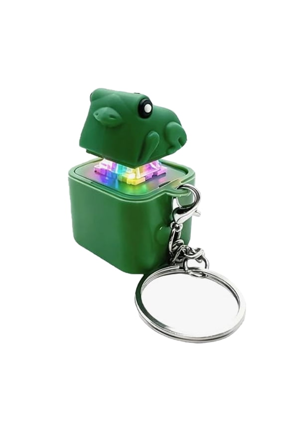 Frog Croaking Keychain, Realistic Click Button Keychain, Portable Frog Croak & LED Lights for Reduced Pressure, 1PC