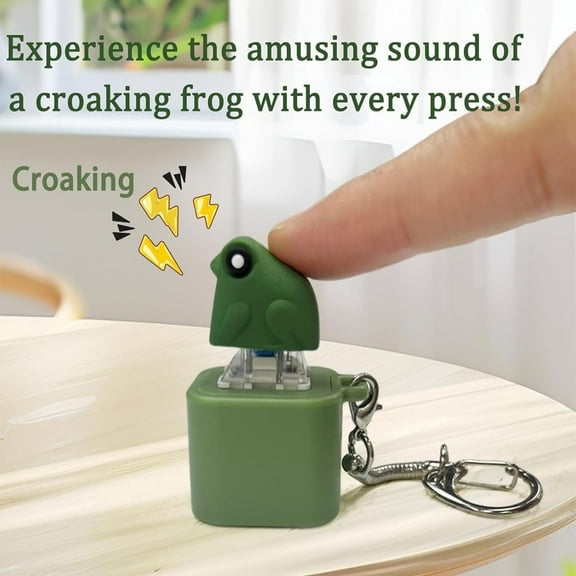 Croaking Keychain - Rechargeable Keyboard Fidget Fidget Toy with Colorful Lights, Stress Relief & Anxiety Buster for Adults