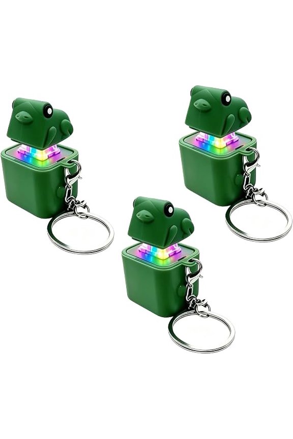 Frog Croaking Keychain, Rechargeable LED Clicker with Lights, Stress Relief Toy