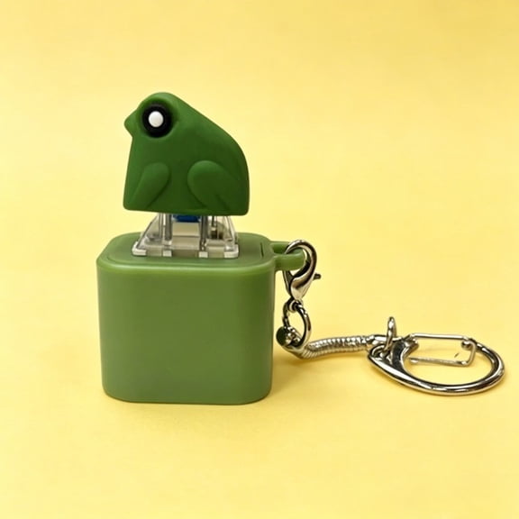 Frog Croaking Keychain with Sound & LED  Rechargeable Fidget Toy, Portable Noise Maker Keychain for Stress Relief, Funny Gift for Adults Kids, Keyboard Clicker