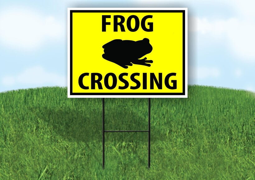 Frog Crossing Frog Yellow Yard Sign Road Sign (Excluding Stand) SIZE ...