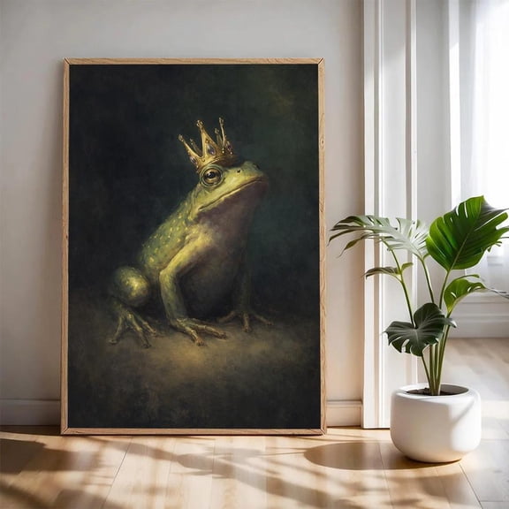 Frog Crown Dark Fantasy Storybook Poster Unframed Paper Print