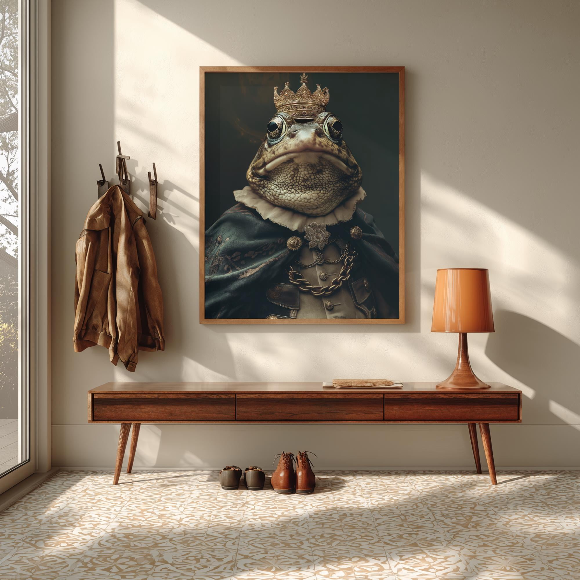 Frog Crowned Gothic Animal Portrait Dark Vintage Poster , Poster Print ...