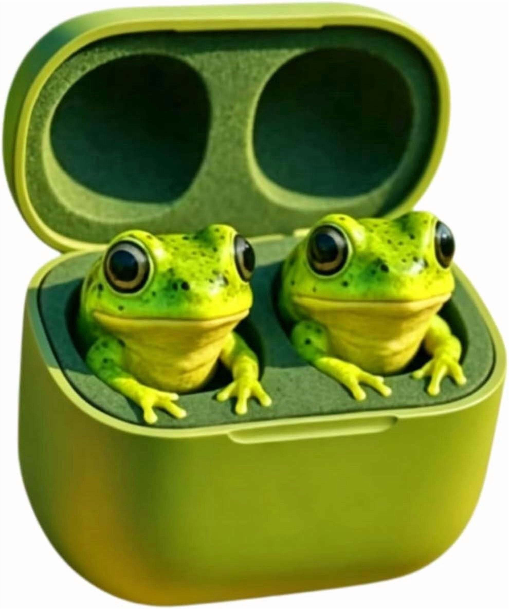 Frog Cute Animal Wireless Earbuds, Bluetooth Headphones with Charging Case, Deep Bass, Noise Reduction, IPX4 Waterproof(XX)