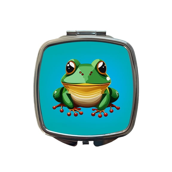 Frog Cute Travel Makeup Handbag Purse Small Pocket Compact Mirror
