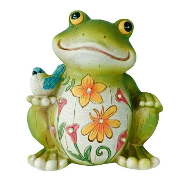 Frog Decor with Solar Light, Resin Garden Statue for Passage Lawn Patio Decor, Outdoor Decor for Housewarming
