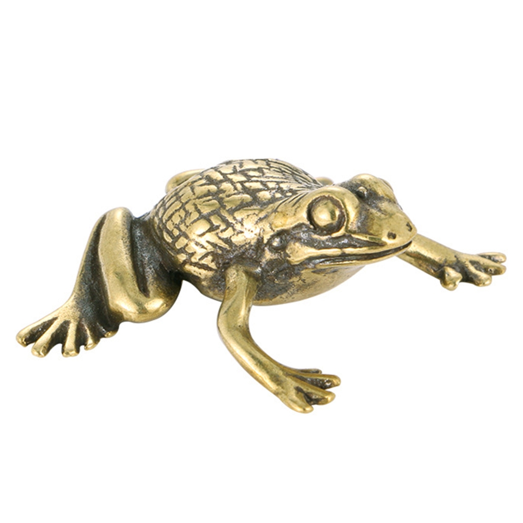 Frog Decors Figurines Brass Animal Statues Frog Decorative Objects for ...