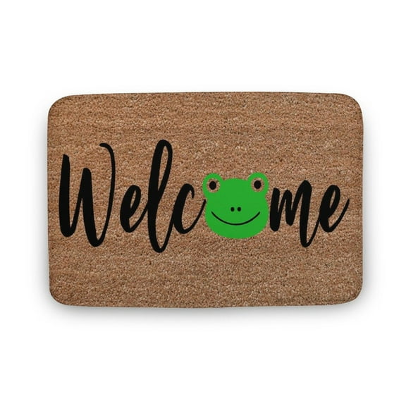 Frog Doormat, Welcome Doormat, Frog Decor, Spring Doormat, Welcome Mat, Spring Decor, Front Door Mat, Summer Doormat, Welcome Doormat,Home Decor,Front Back Door Mat,Coral Velvet Rug 16x24