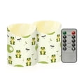 thumbnail image 1 of Frog Dragonfly Lotus Flower Flameless Candles 2 PCS with Remote Realistic Moving Flame LED Tapered Pillar Set for Home Decor, 1 of 7