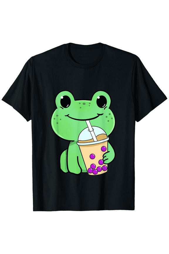 Frog Drinking Bubble Tea Frog Shirts Mens T-Shirt