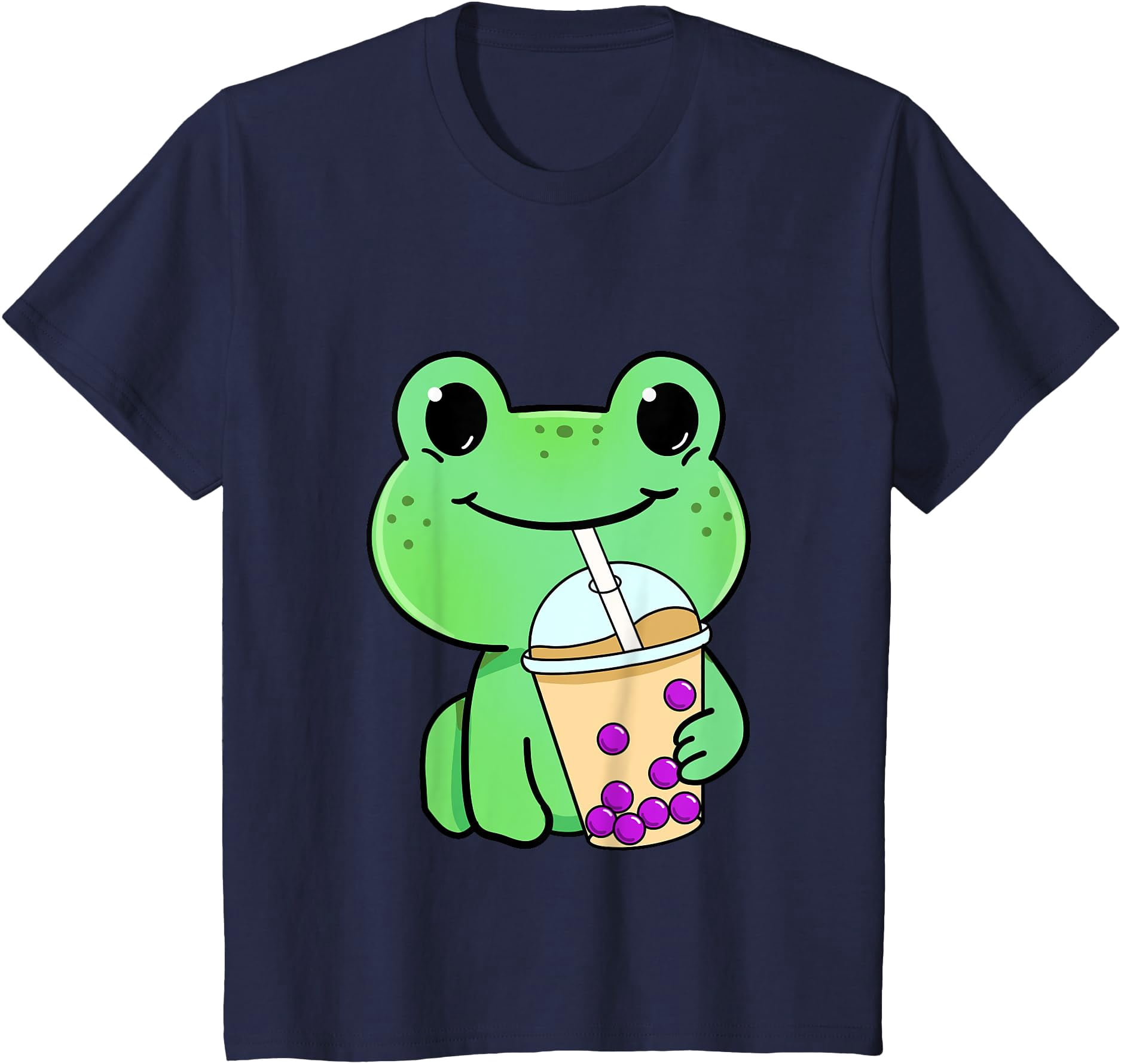 Frog Drinking Bubble Tea Youth Toddler T-Shirt,Heliconia color,size YXS ...