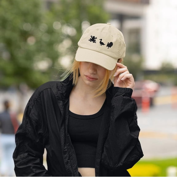 Frog Duck Turkey Embroidered Dad Hat