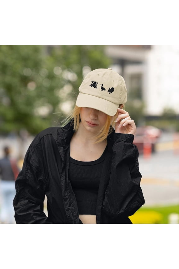 Frog Duck Turkey Embroidered Dad Hat