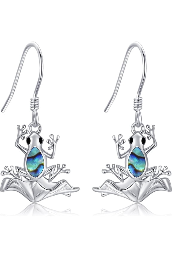 Frog Earrings Dangle 925 Sterling Silver Creative Frog Drop Earrings Cute Frog Jewelry For Women Female