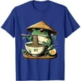 thumbnail image 1 of Frog Eating Ramen Kawaii Neko Japanese Noodles Anime Lovers Unisex T-Shirt for Men Women Kids,Royal Blue Color,Size YXL, 1 of 5