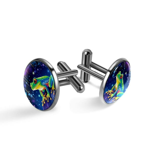 Frog Elegant Business Attire: Stainless Steel Men's Cufflinks Set for Versatile Wardrobe Options