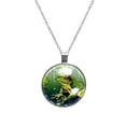 thumbnail image 1 of Frog Elegant Circular Glass Pendant Necklace - Stylish Necklaces for Women, 1 of 1