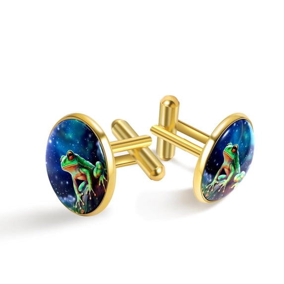 Frog Elegant Men's Cufflinks for Formal Attire Made of Stainless Steel Ideal for Business Meetings and Special Occasions