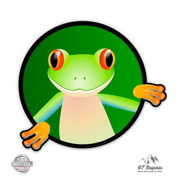 Frog Face - 12" Vinyl Sticker Waterproof Decal