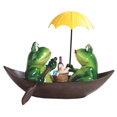 thumbnail image 1 of Frog Family On A Boat Figurine Statue 9" Wide, 1 of 1