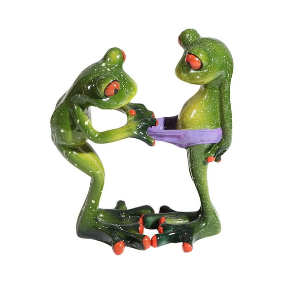 Frog Figurine Creative Frog Resin Statues for Home Office Decorations(2.95"×5.12",Moral Frog)