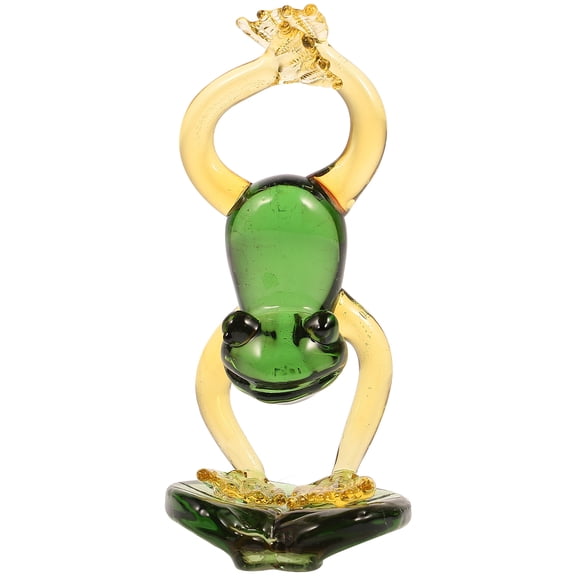 Frog Figurine Crystal Animal Ornament Desktop Frog Statue Office Table Craft Decoration
