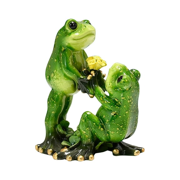 Frog Figurine Statue Animals Figure Table Centerpiece Resin Sculpture Love Frog Ornament for Anniversary Party Desk Living Room(2.95"×5.12",Proposal Frog)