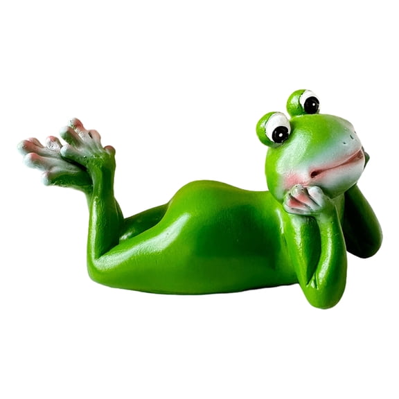 Frog Figurines Decor Funny Cute Craft Resin Frog Sculpture Statue for Home Office Desk Tabletop Bathroom Decoration, Ornament Gift